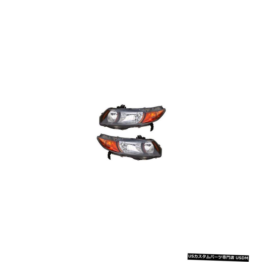 ヘッドライト  2006-2009 Honda Civic Coupe SI Driver \u0026 Passenger Side Headligh
