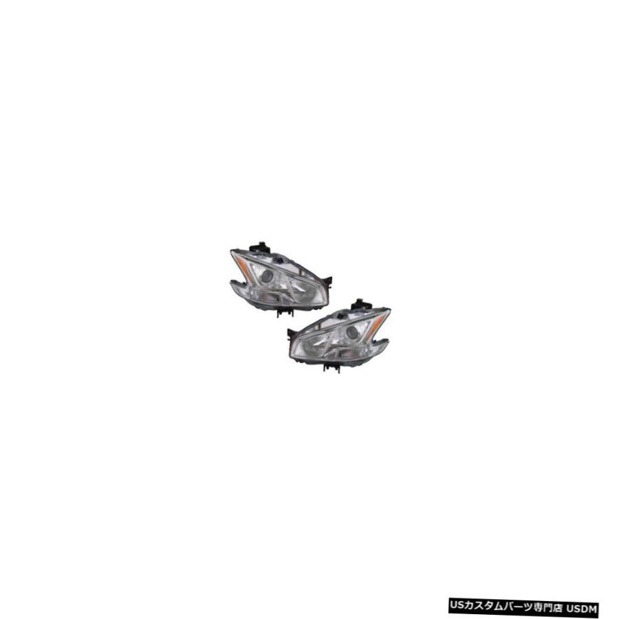 ヘッドライト  Fits 09-14 Nissan Maxima 3.5S/SV Driver \u0026 Passenger Halogen Hea