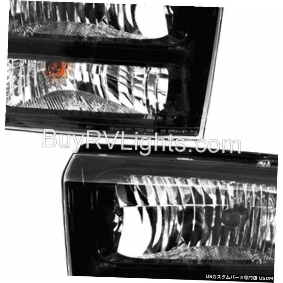 Headlight MONACO DYNASTY 2009 2010 2011ブラックヘッドライトヘッドライトフロントランプペアRV  MONACO