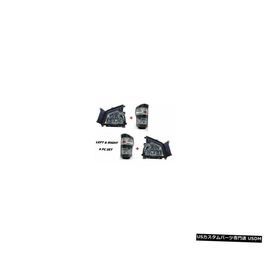 Headlight いすZ NPR NQR HD 2006-2007トラックターンシグナルライトヘッドライトセット4PC  ISUZU NPR NQR