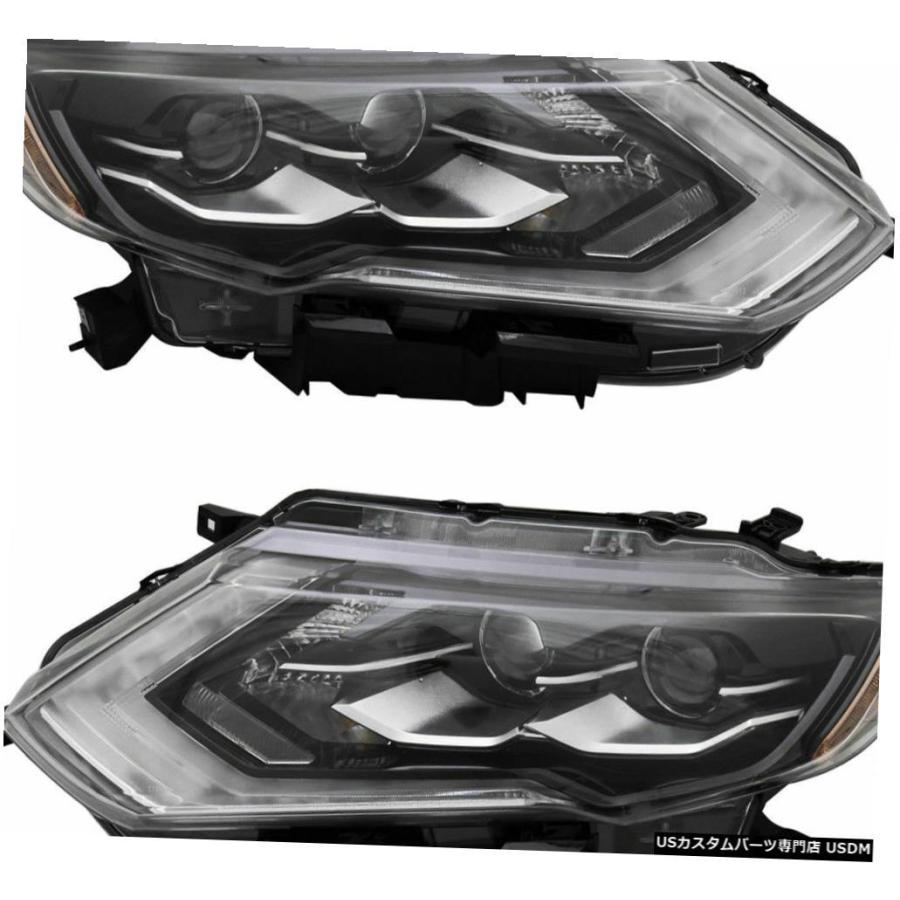Headlight FITS NISSAN ROGUE 2017-2018 LEDヘッドライトヘッドライトランプペアNEW FITS NISSAN