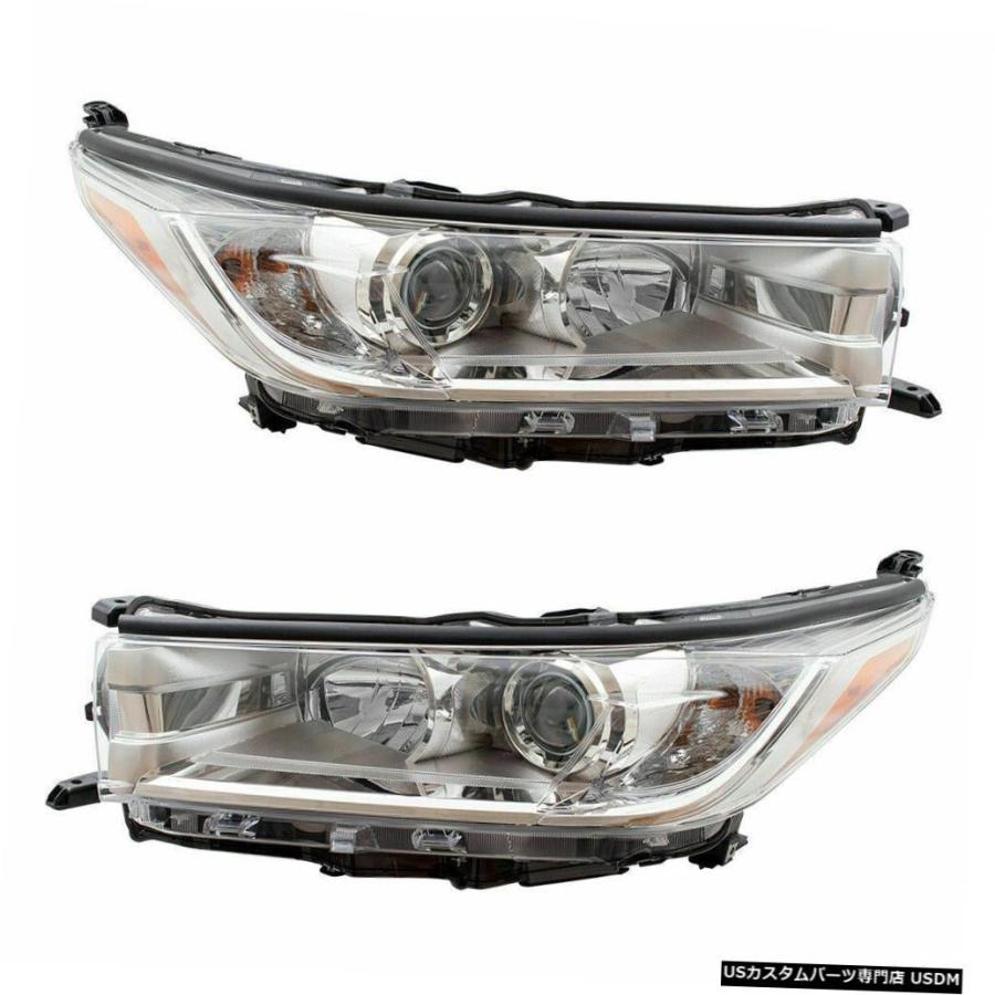 Headlight FIT TOYOTA HIGHLANDER LE XLE 2017-2019 W / O LEDヘッドライトヘッドライトランプペア