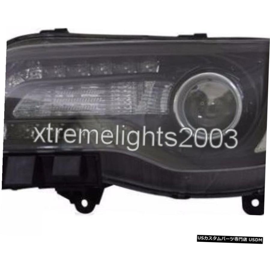 Headlight クライスラー300 2015-2016左ドライバーブラックヘッドライトヘッドライトフロントランプハロゲン  CHRYSLER 30