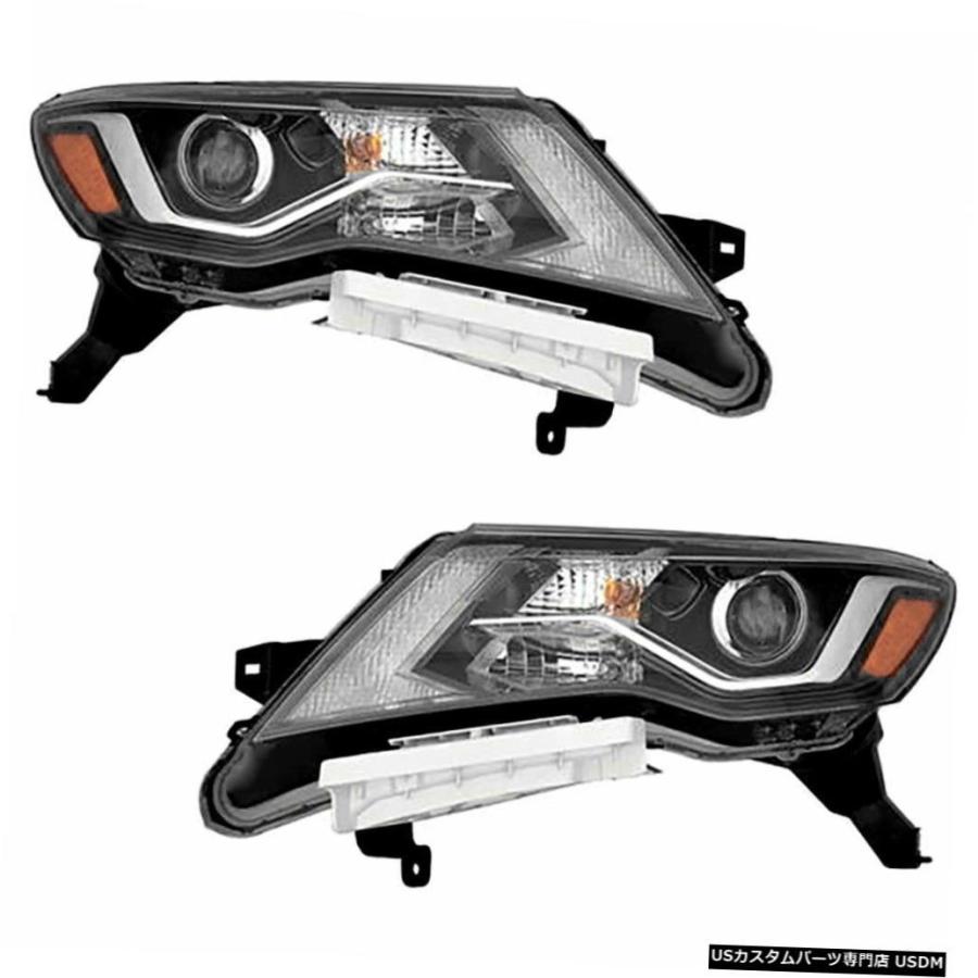Headlight FITS日産パスファインダー2017-2018右ハロゲンヘッドライトヘッドランプペア FITS NISSAN PATHFINDE