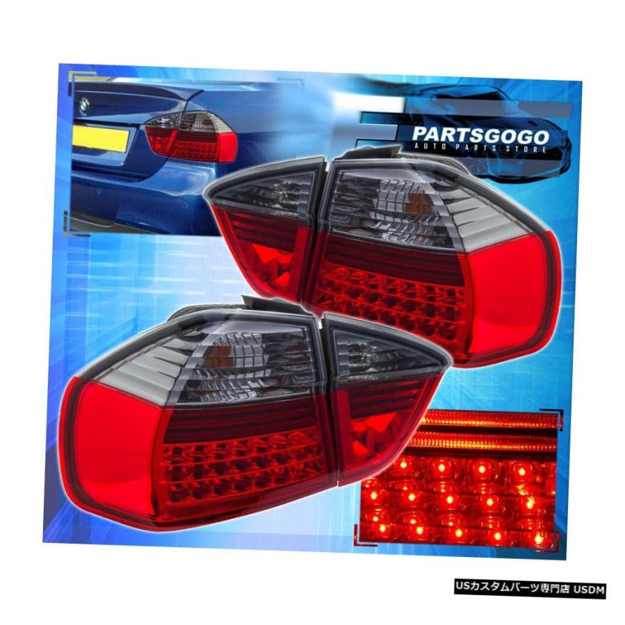 テールライト 05-08 Bmw 3-Series 325I 328I 330I E90 Sedan 4 Dr Euro Led Smoke Red
