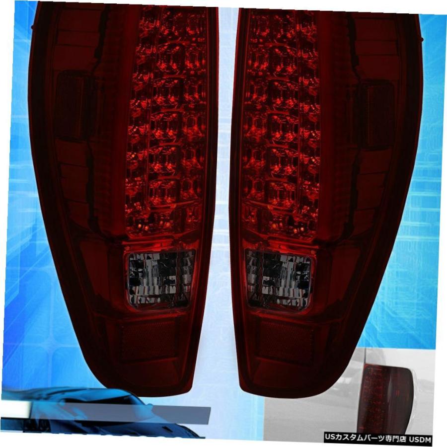 テールライト 04-12コロラドキャニオン用LEDテールライトランプクロームハウジングレッドスモークレンズ  For 04-12 Colorado C