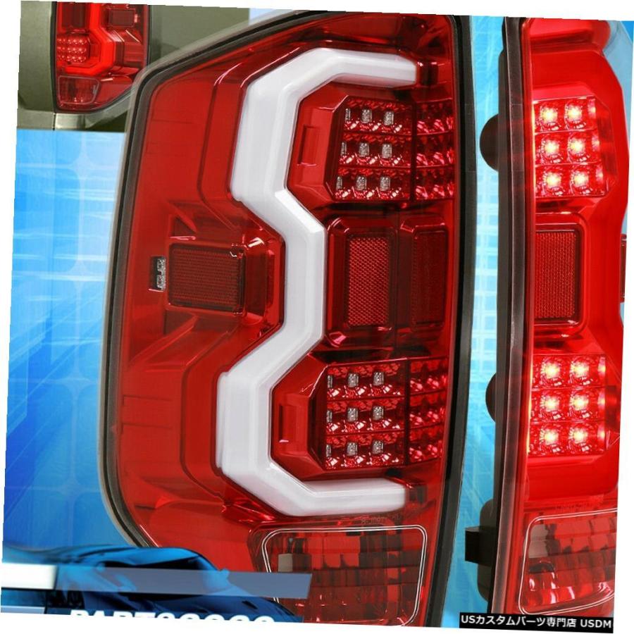 テールランプ 14-20トヨタツンドラレッドハウジングクリアレンズLEDチューブストリークテールライトランプ用  For 14-20 Toyota T 自動車-車、バイク、自転車-その他ライト