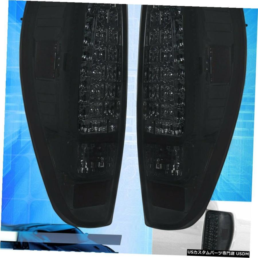 テールライト 04-12コロラドキャニオン用LEDテールライトランプクロームハウジングスモークレンズペア  For 04-12 Colorado Ca