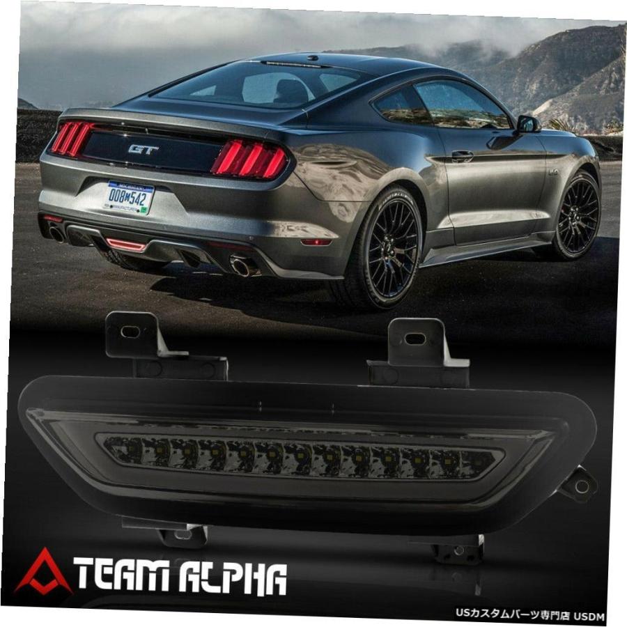 テールライト  Fits 2015-2018 Ford Mustang Chrome/Smoke \u003cLED BAR\u003e Third 3rd