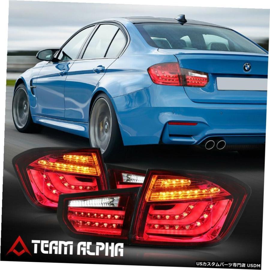 テールライト  Fits 2012-2015 BMW F30 3-Series 4Dr<NEON TUBE LED BAR>Red/Cle