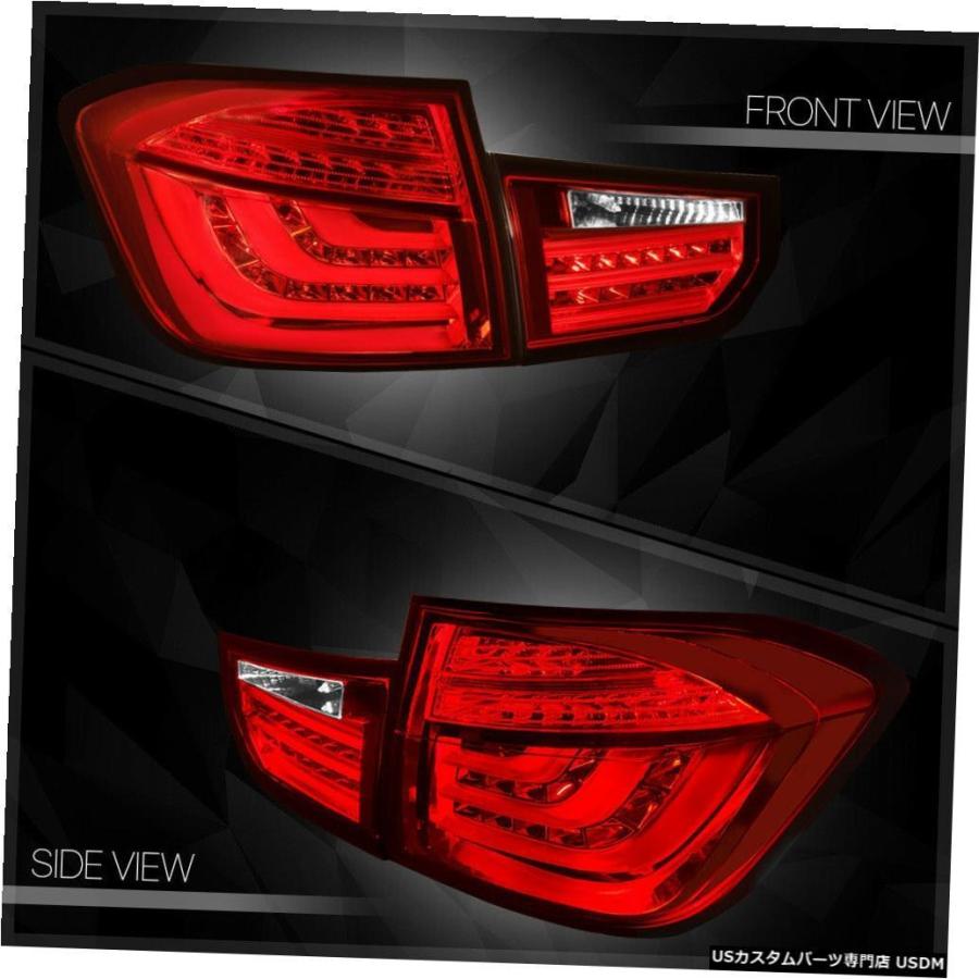 テールライト  Fits 2012-2015 BMW F30 3-Series 4Dr<NEON TUBE LED BAR>Red/Cleの画像