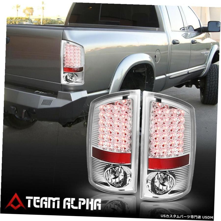 テールライト  Fits 2007-2009 Dodge Ram 1500/2500 <FULL LED> Chrome/Clear Br