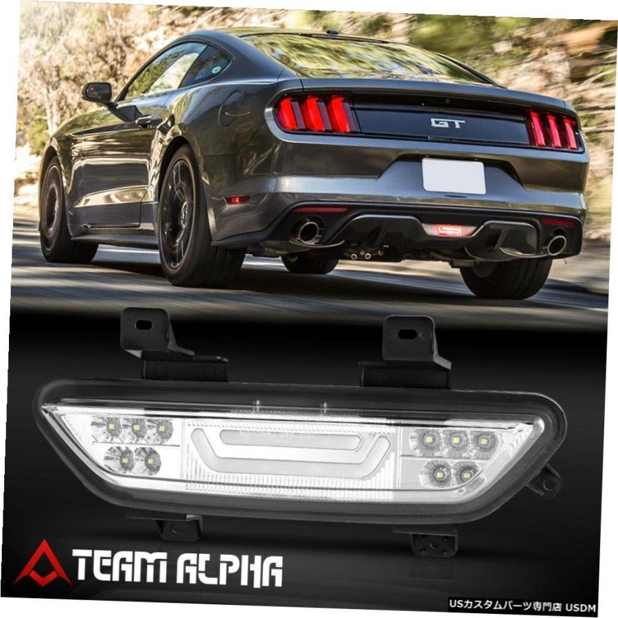 テールライト  Fits 2015-2018 Mustang Chrome/Clear \u003c3D LED BAR\u003e Third 3rd Br