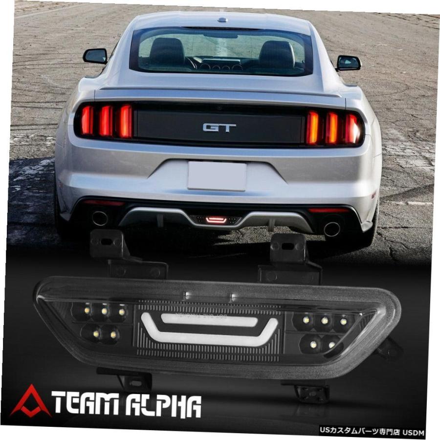 テールライト  Fits 2015-2018 Ford Mustang Black/Clear\u003c3D LED BAR\u003eThird 3rd