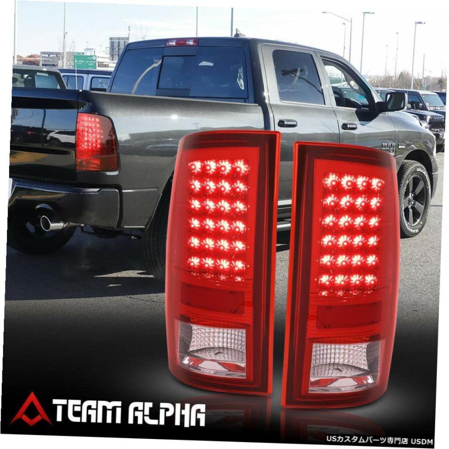 テールライト  Fits 2009-2017 Dodge Ram 1500/2500 \u003cFULL LED\u003e Chrome/Red Brak