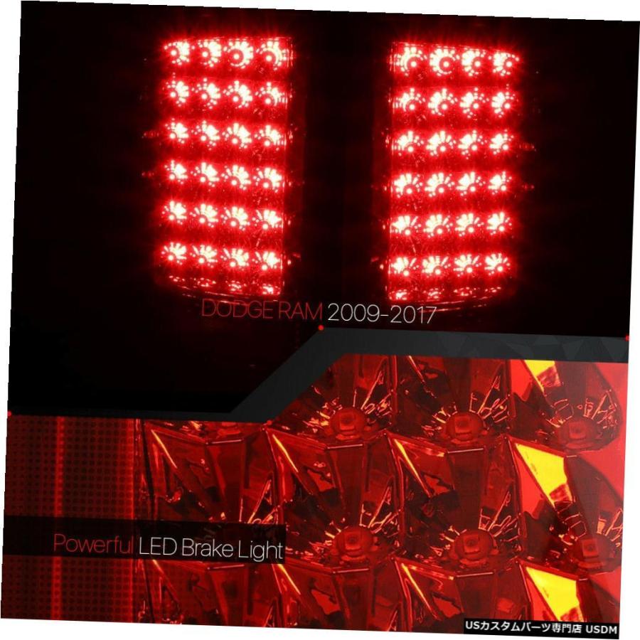 テールライト  Fits 2009-2017 Dodge Ram 1500/2500 \u003cFULL LED\u003e Chrome/Red Brak_1