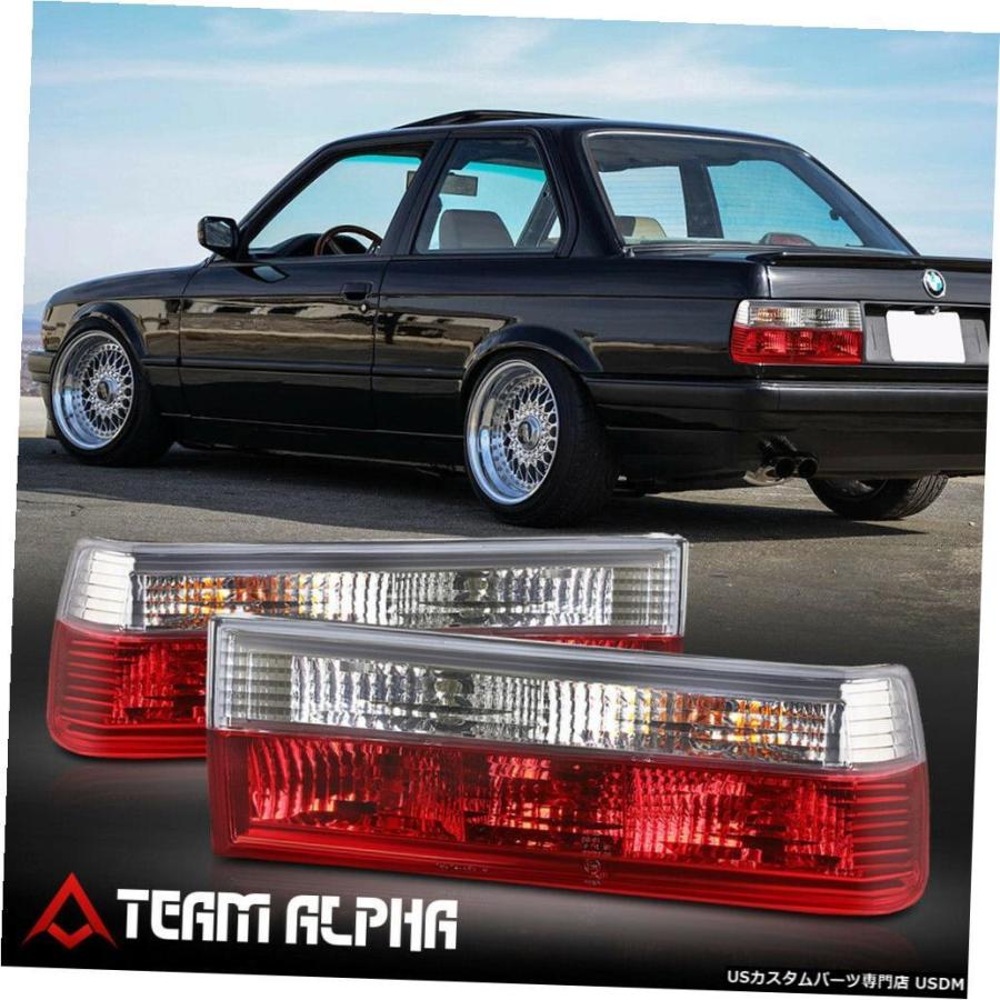 テールライト  Fits 1983-1987 BMW E30 3-Series <EURO CRYSTAL> Red/Clear Brak