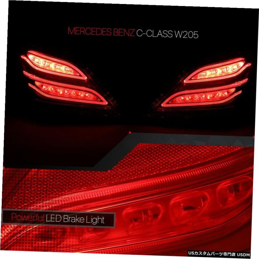 テールライト  Fits 2015-2018 Mercedes W205 C-Class<NEON TUBE LED BAR>Red/Smの画像
