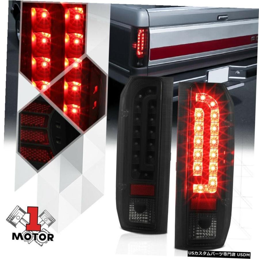 テールライト ブラック/スモーク*フルLED * 90-97フォードF150 / F250 / F350 /ブロンコ用テールライトブレーキランプ  B