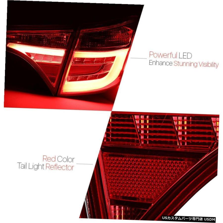 テールライト レッド/クリア* TRON LED BAR * 14-18トヨタカローラ用3Dネオンチューブテールライトランプ  Red/Clear *の画像