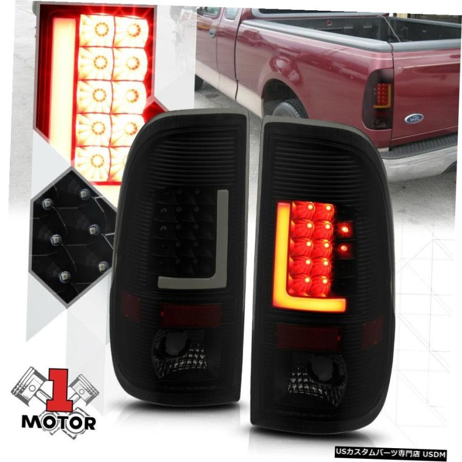 テールライト ブラック/スモーク* TRON LED BAR * 97-07 Ford F250 F350 SD用3Dネオンチューブテールライト  B