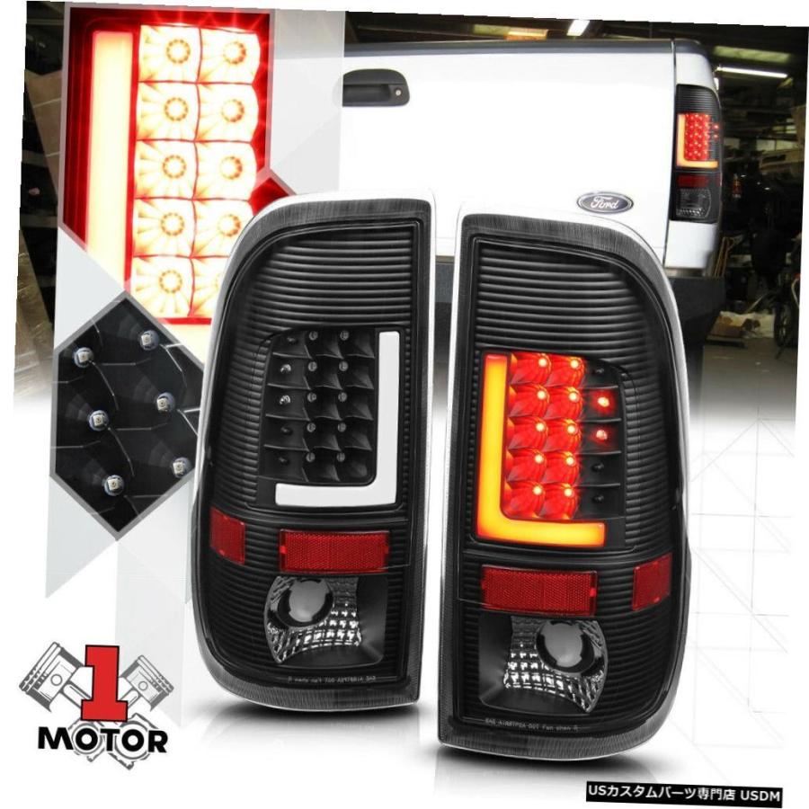 テールライト 97-07 Super Duty Styleside用ブラック/クリア*トロンLEDバー* 3Dネオンチューブテールライト  Black