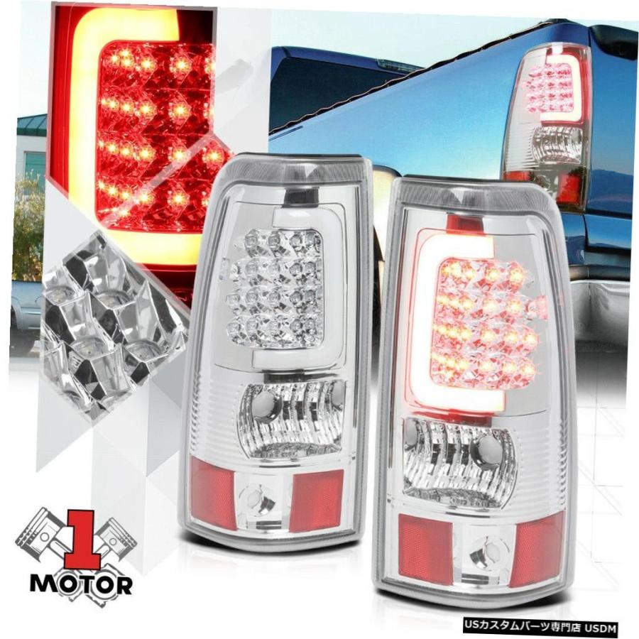 テールライト 03-07 Sierra Fleetside用のクロム/クリア* TRON LED BAR * 3Dネオンチューブテールライト  Chr