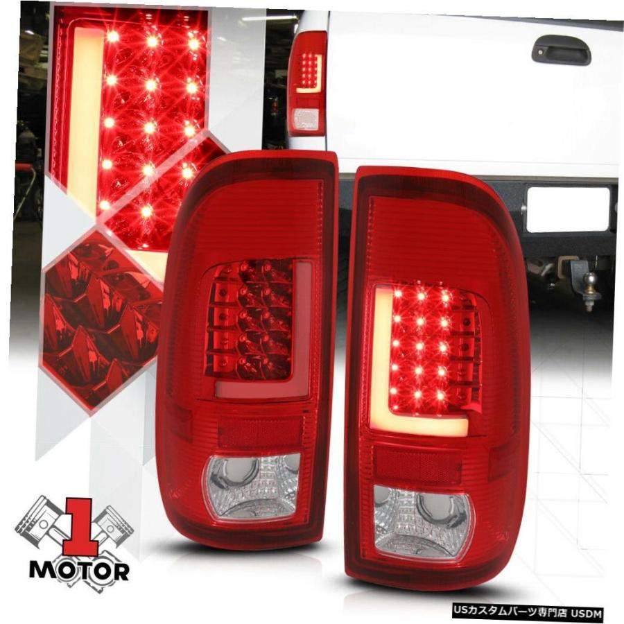 テールライト 97-03フォードF150スタイルサイド用クロム/レッド* TRON LED BAR * 3Dネオンチューブテールライト  Chrome