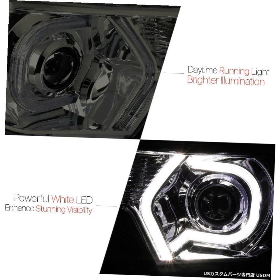 テールライト 煙[LED ARROW HALO DRL] 12-15タコマ用プロジェクターヘッドライトランプクリアコーナー  Smoke[LED ARの画像