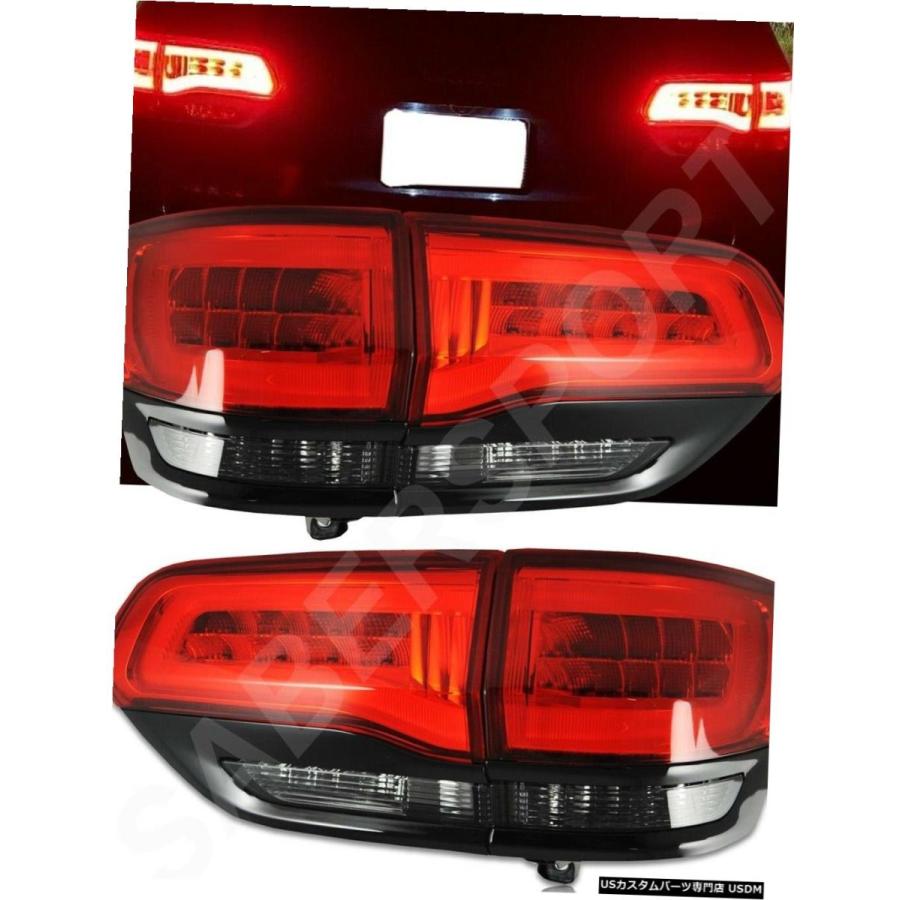 Tail light 2014-2019グランドチェロキー用4個入り赤い煙LEDテールライト（ブラックトリム付き）のセット  Set of 4pcs