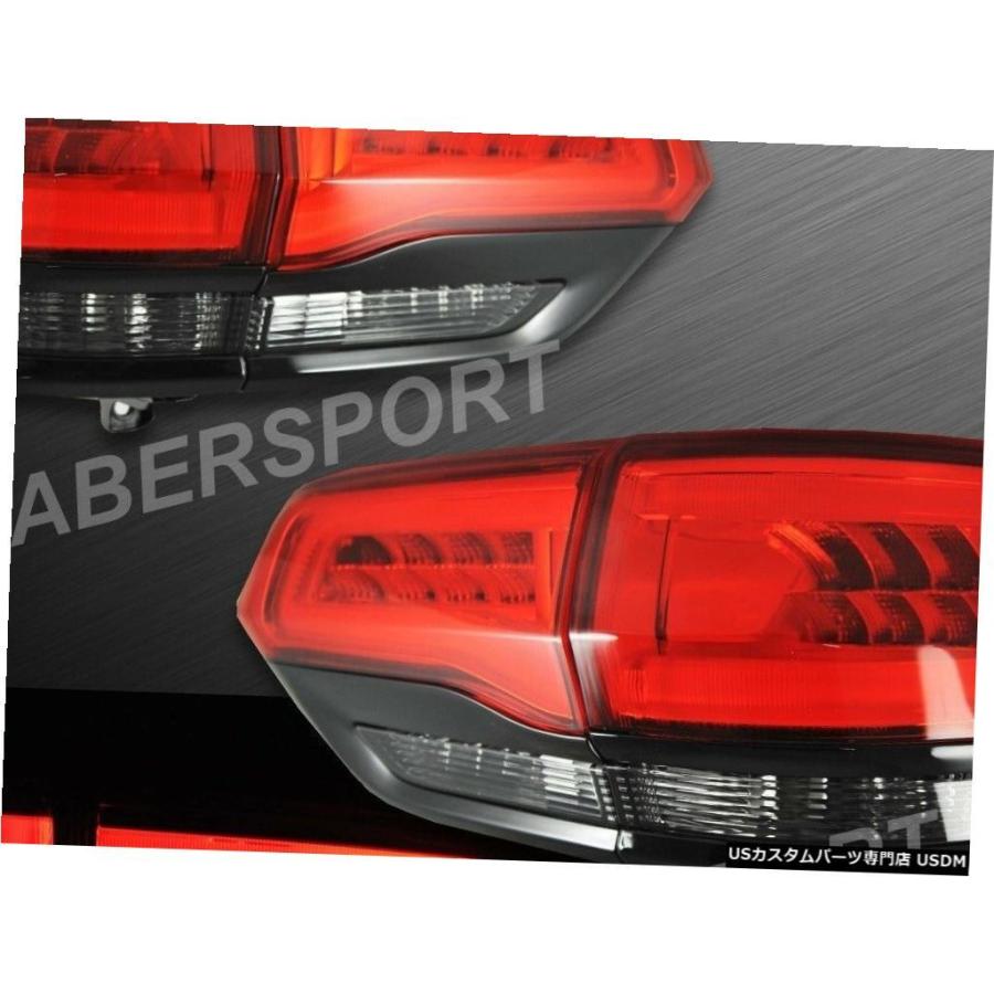 Tail light 2014-2019グランドチェロキー用4個入り赤い煙LEDテールライト（ブラックトリム付き）のセット  Set of 4pcsの画像