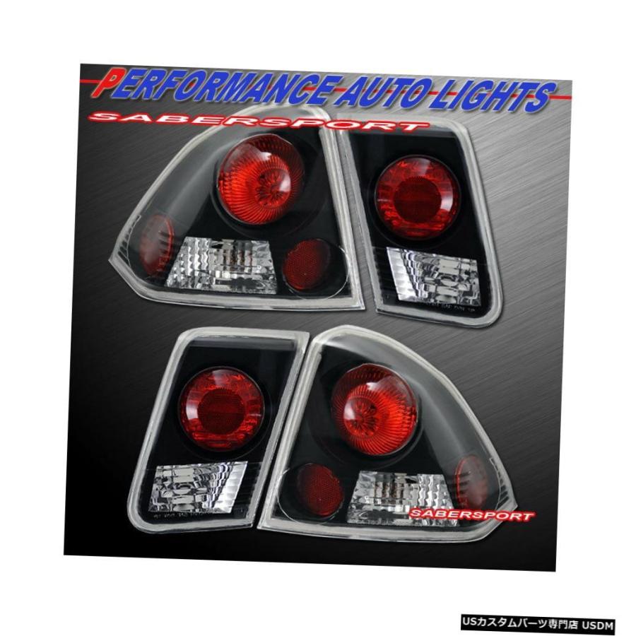 Tail light 2001-2005 Honda Civic 4dr Sedan用4個入りブラックAltezza