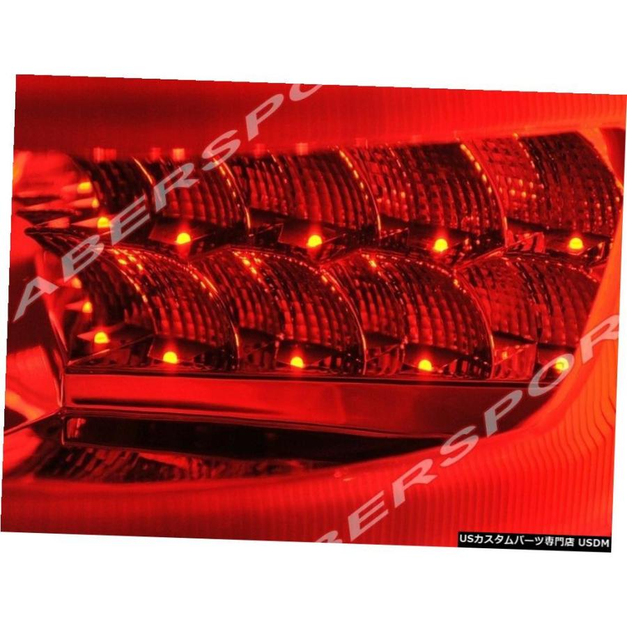 Tail light 2014-2019グランドチェロキー用クロームトリム付きの4個の赤いクリアLEDテールライトのセット  Set of 4pcsの画像