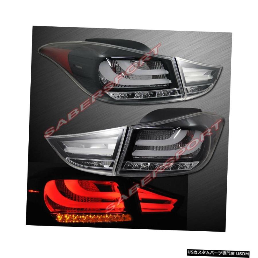 Tail light 2011-2013ヒュンダイエラントラ4drサルーン用4個入り口・入口黒いことハウジングLEDテールランプの仕かける  Set of 4pc