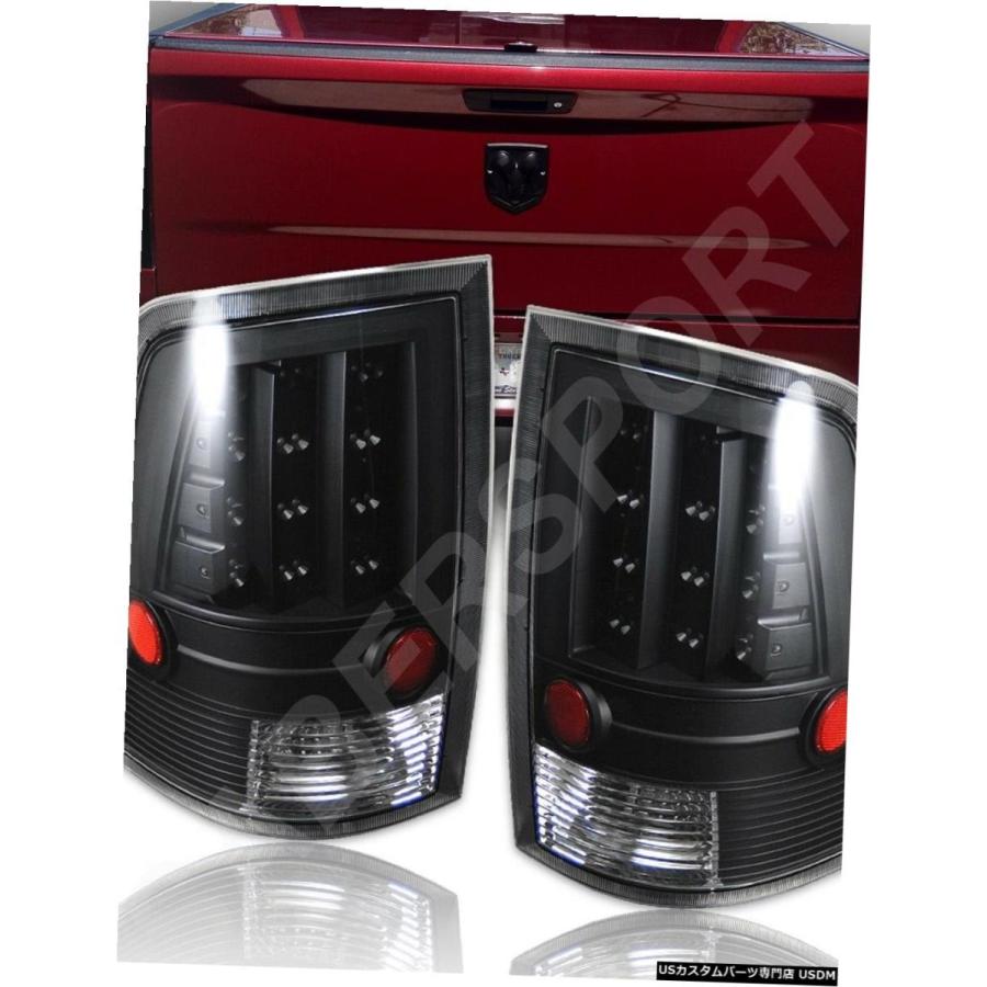 Tail light 2010-2017 Dodge Ram 1500 2500 3500のペアブラックLEDテールライトセット  Set of Pa