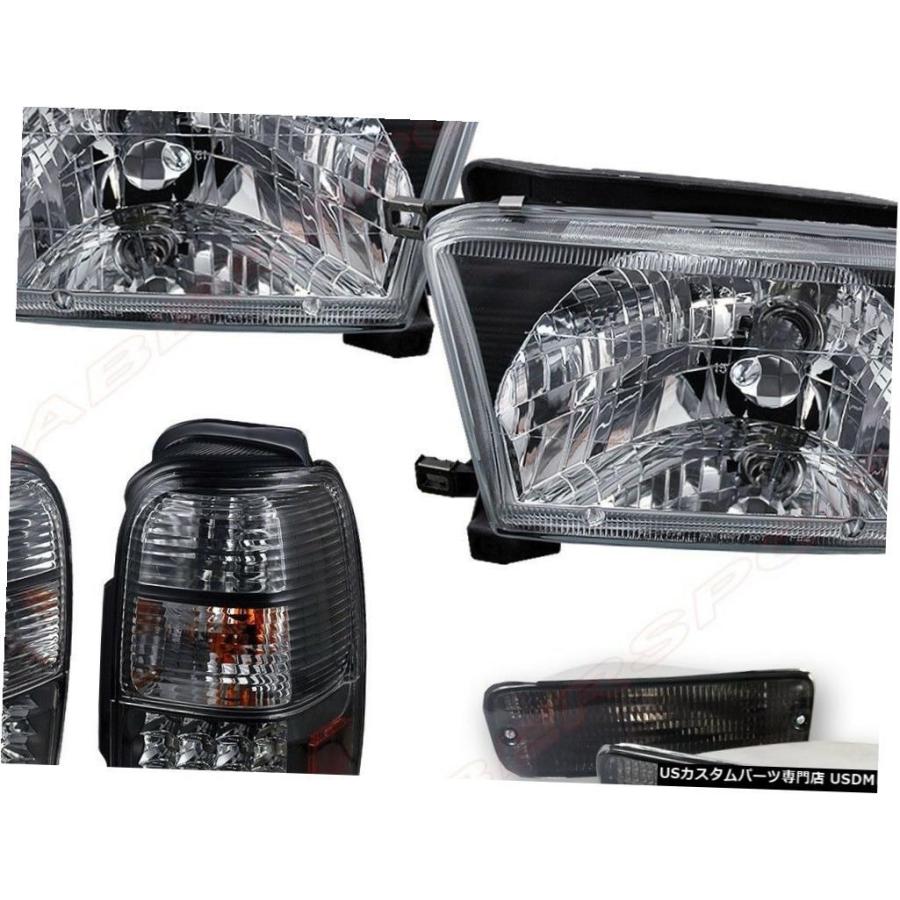 Tail light 1996-1998 4Runnerのブラックヘッドライト+ LEDテールライト+スモークバンパーライト  Black Headl