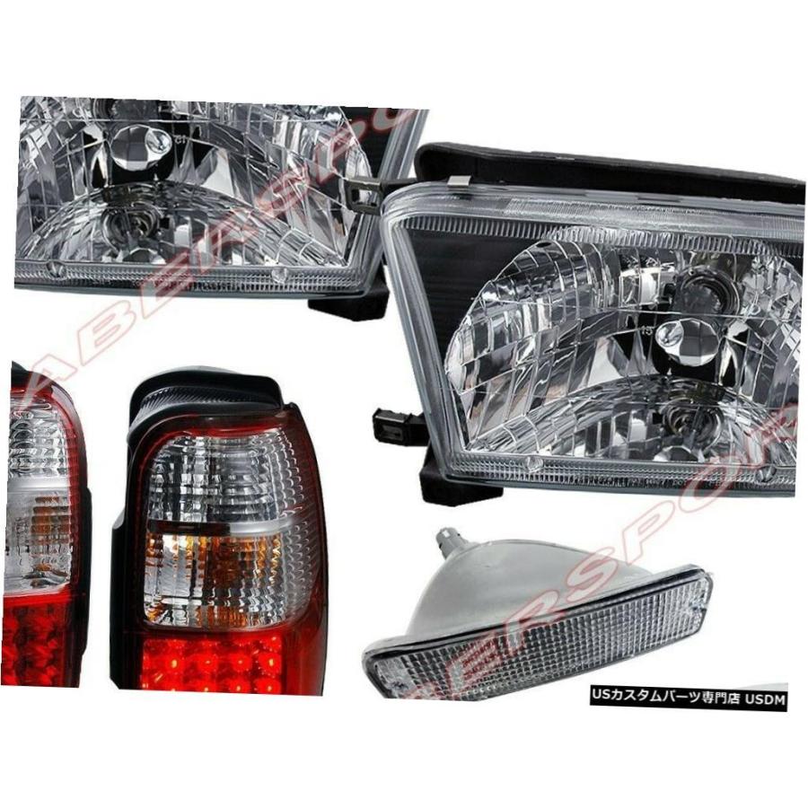 Tail light 96-98 Toyota 4Runnerのブラックヘッドライト+クリアバンパー+レッドLEDテールライト  Black Head