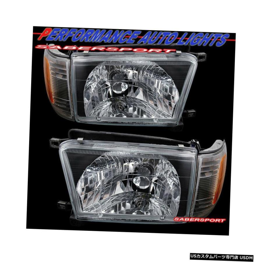 Tail light 96-98 Toyota 4Runnerのブラックヘッドライト+クリアバンパー+レッドLEDテールライト  Black Headの画像