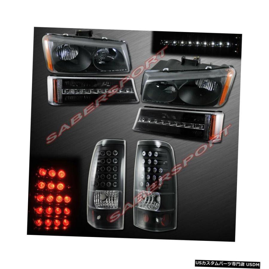 Tail light コンボブラックヘッドライト/自動車駐車場ともし火+ LEDテールランプ（03-06シルバラード用）  Combo Black Hea 車、バイク、自転車-その他ライト-ライト、レンズ