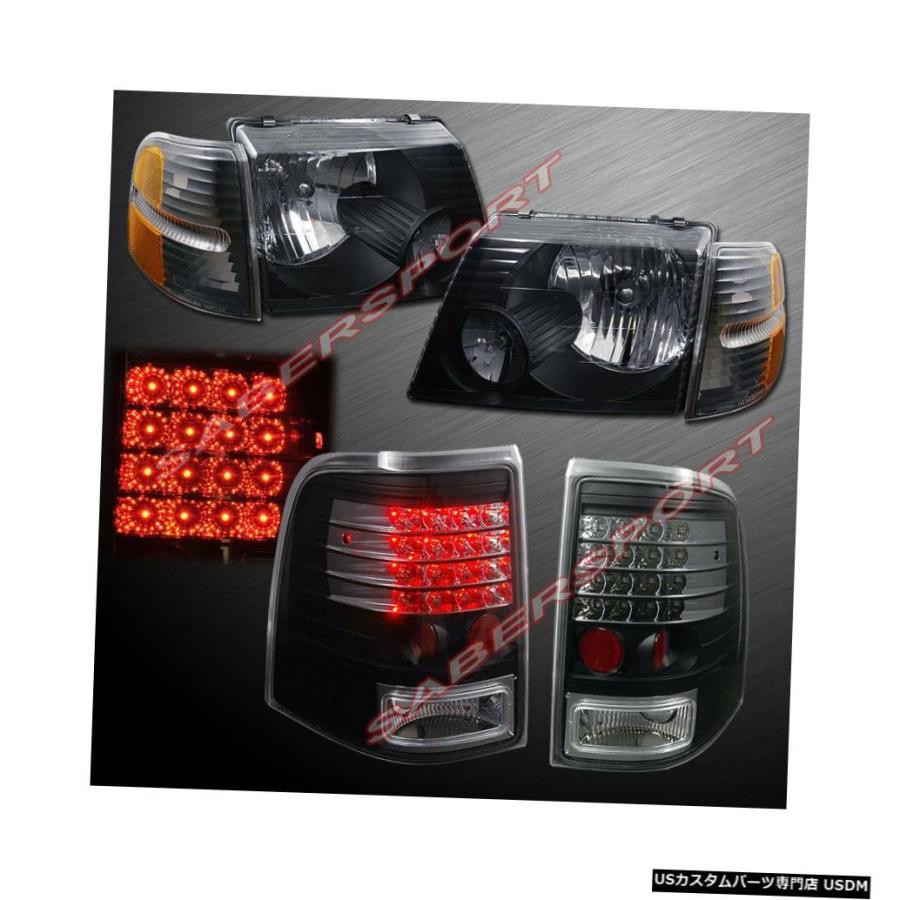 Tail light コーナーライト付きブラックヘッドライト+ 2002-2005 Explorer 4DRのLEDテールライト  Black Hea