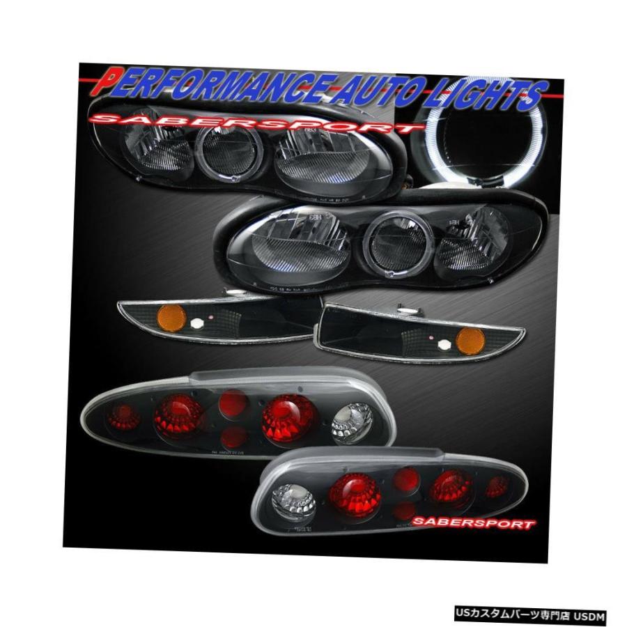 Tail light 98-02カマロ用のバンパーライト+テールライト付きコンボブラックハローヘッドライト  Combo Black Halo Hea