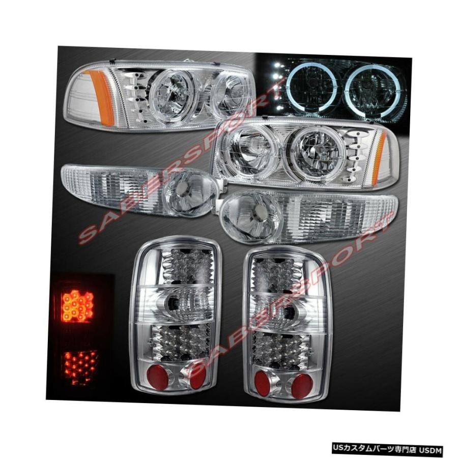 Tail light 2001-2006ユーコンデナリ用Haloヘッドライト+パークシグナル+ LEDテールライトセット  Set of Halo H