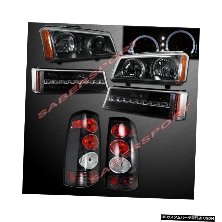 Tail light 2003-2006シルバラード用LEDパーキングライト+テールライト付きブラックハローヘッドライト  Black Halo He