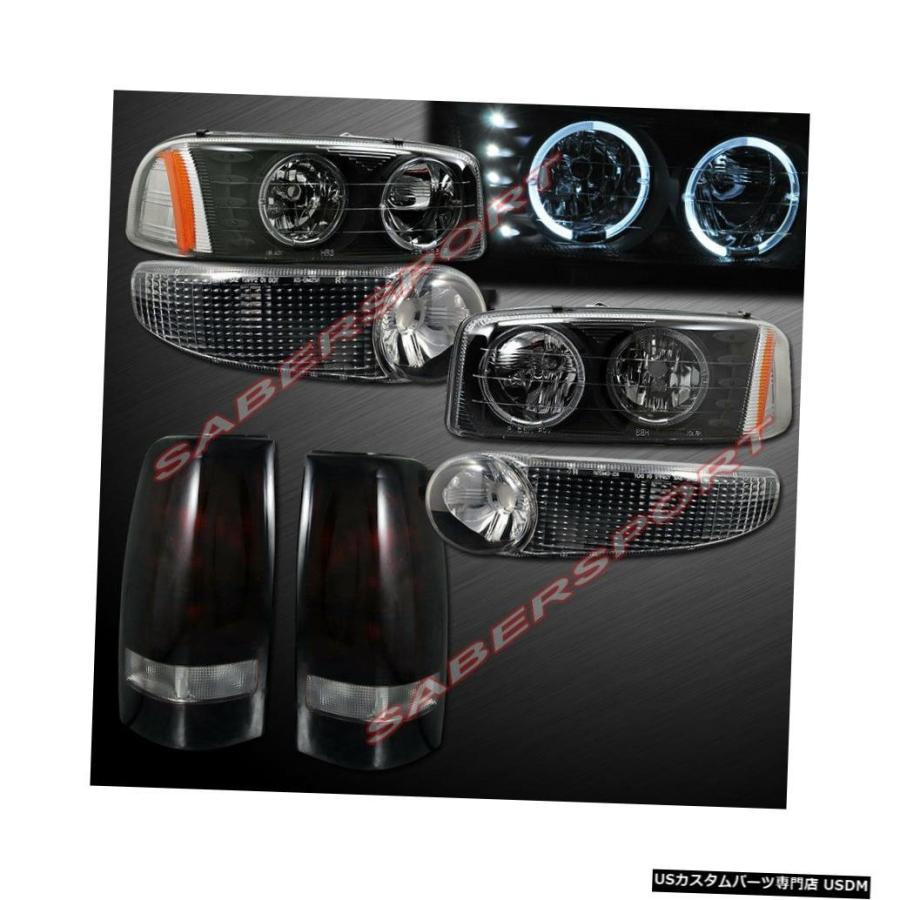 Tail light 02-03シエラデナリ用ブラックハローヘッドライト+運動場信号+ダークレッドテールライト  Black Halo Headl