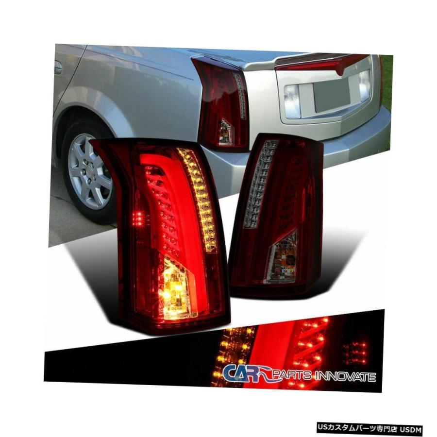 Tail light キャデラック03-07 CTSの赤い煙LEDバーテールライトリアブレーキランプ左+右  For Cadillac 03-07 C
