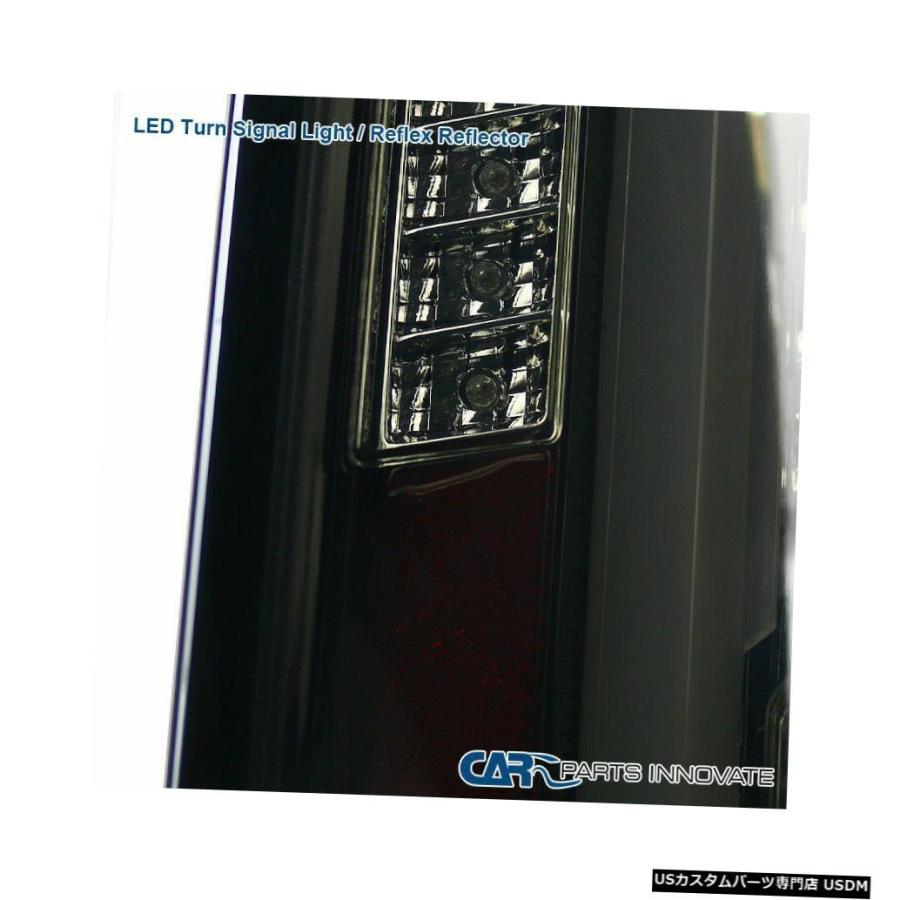 Tail light キャデラック03-07 CTS光沢のある黒いLEDバーテールライトリアブレーキランプペア  For Cadillac 03-07の画像