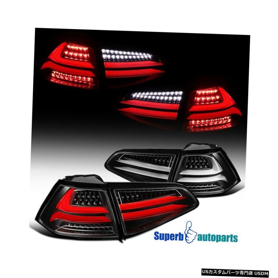Tail light 2015-2017 VWゴルフMK7取り替えっこ用黒いこと盛りだくさんLEDテールライトブレーキランプ  For 2015-2017 VW Go ライト、レンズ-車、バイク、自転車-自動車