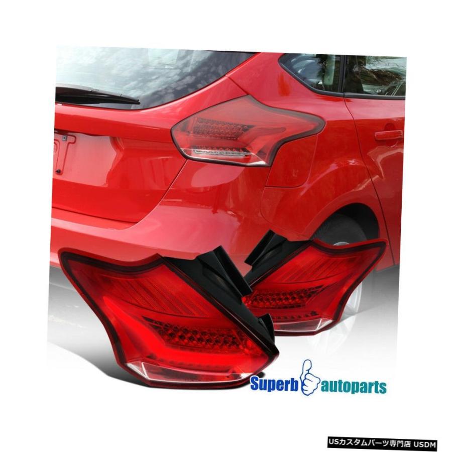 Tail light 2015-2018 Ford Focus 5 Dハッチバック/レッドLEDテールライトブレーキランプ  For 2015-201
