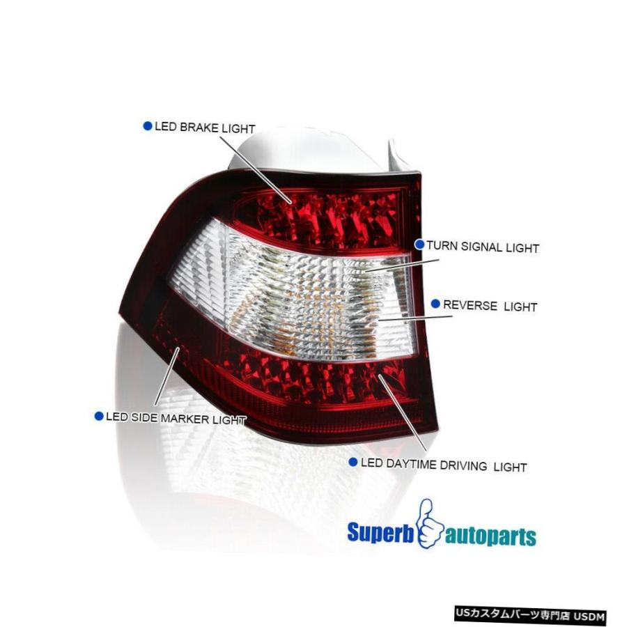 Tail light メルセデスベンツ1998-2005 W163 MLクラスML320レッドクリアLEDテールブレーキライト  For Merced_1