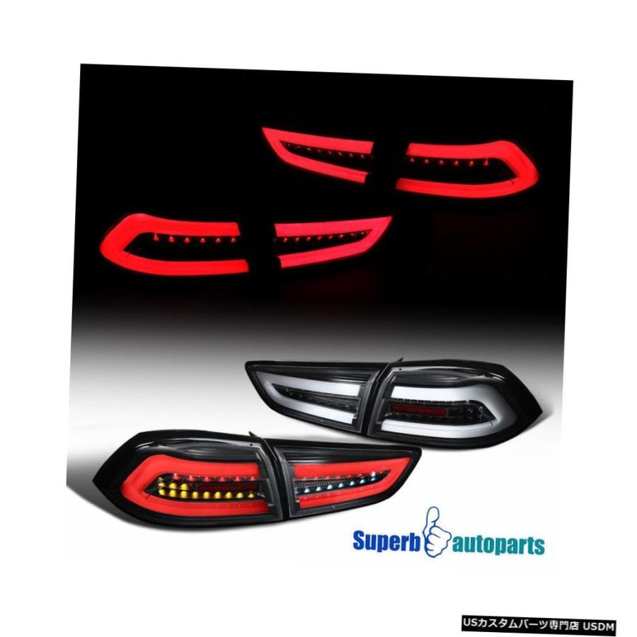 Tail light 2008-2017 Mitsubishi Lancer / Evo BlackフルLED DRLブレーキランプテールライト  F